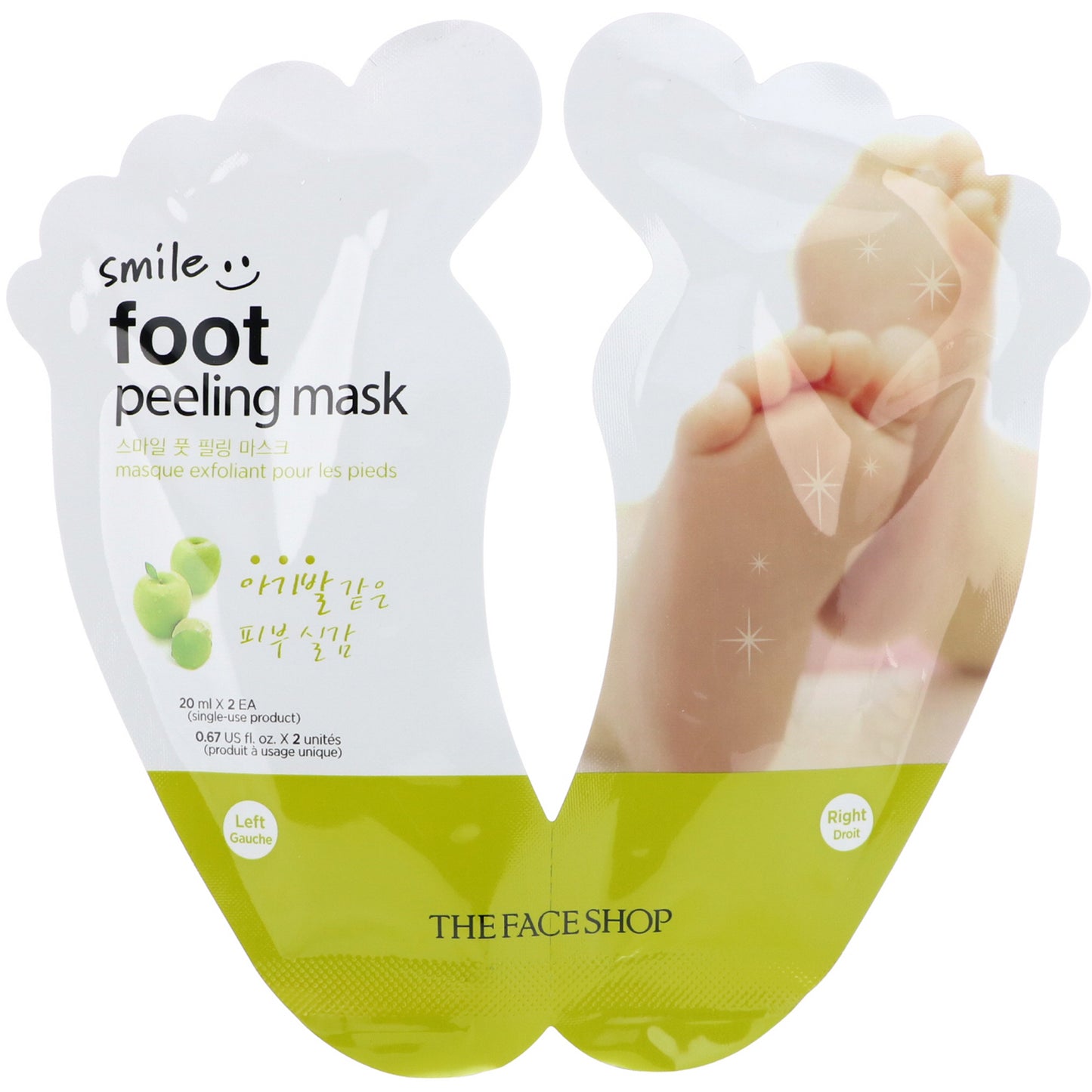 the face shop smile foot peeling mask asian authentic genuine original korean skincare montreal toronto canada thekshop thekshop.ca natural organic vegan cruelty-free cosmetics