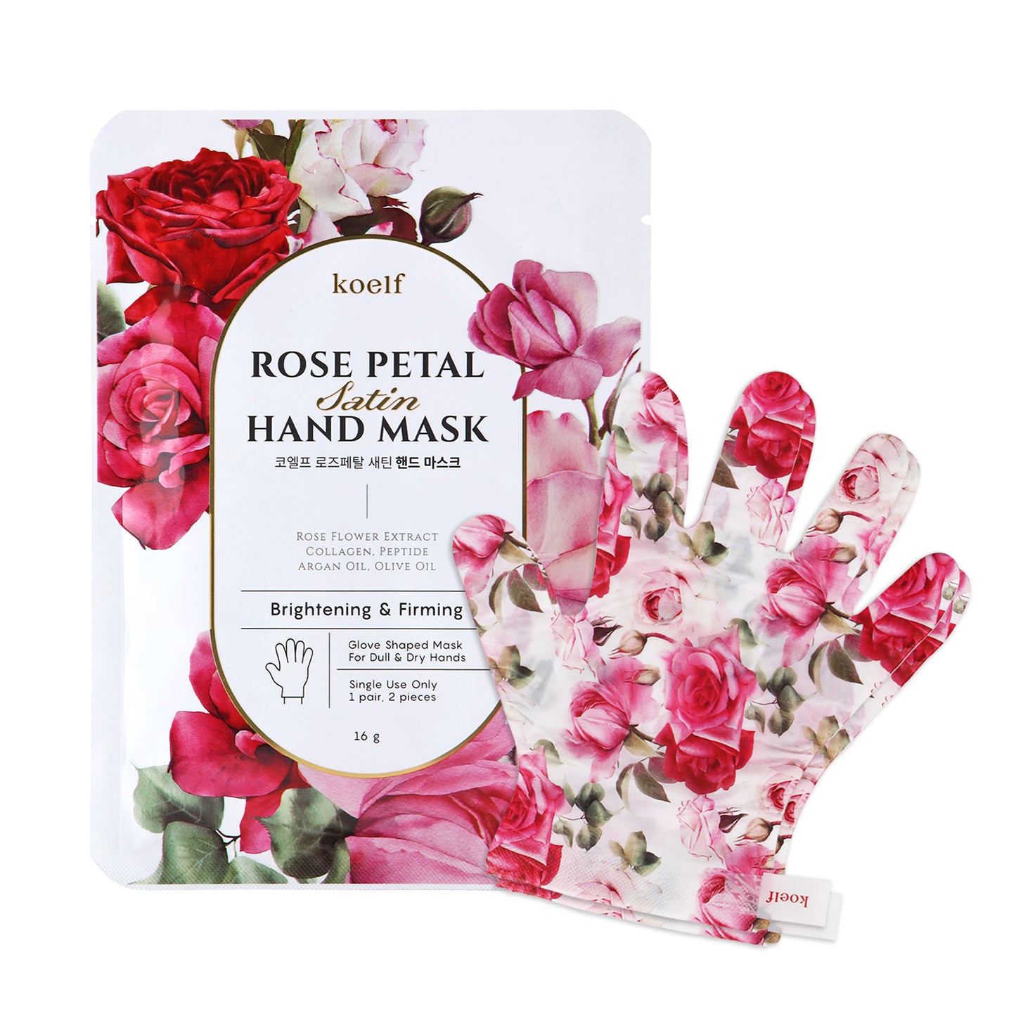 KOELF Rose Petal Satin Hand Mask asian authentic genuine original korean skincare montreal toronto canada thekshop thekshop.ca natural organic vegan cruelty-free cosmetics